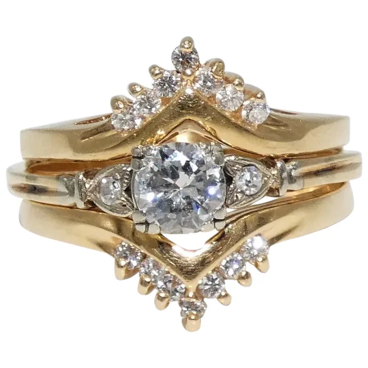 14K Gold 1/2c Diamond Ring with Enhancer