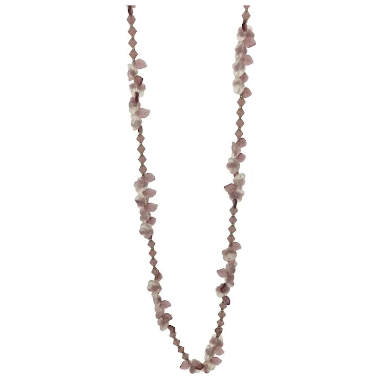 Amethyst Glass Flower Necklace