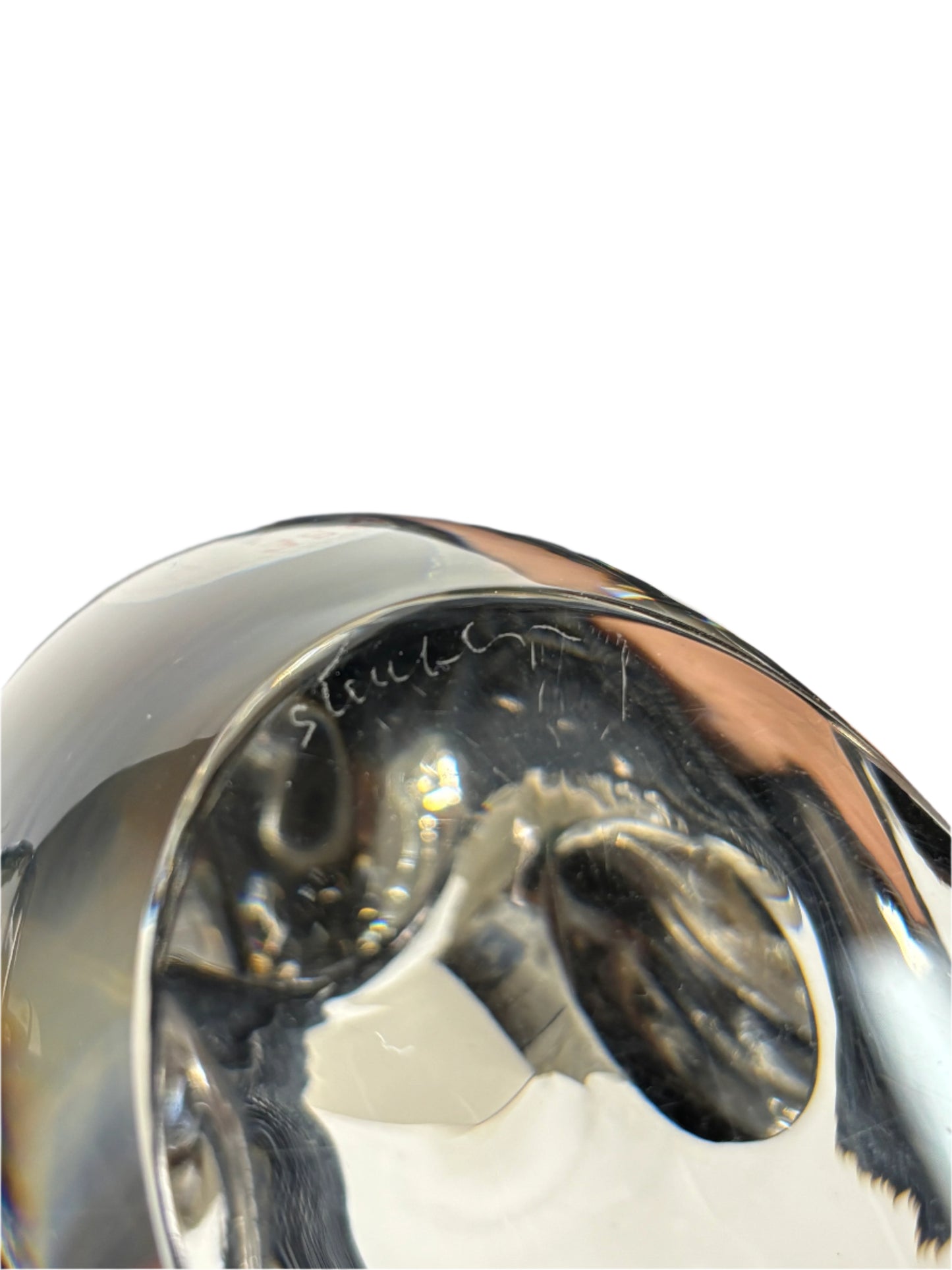 Steuben Glass Swan Rampant