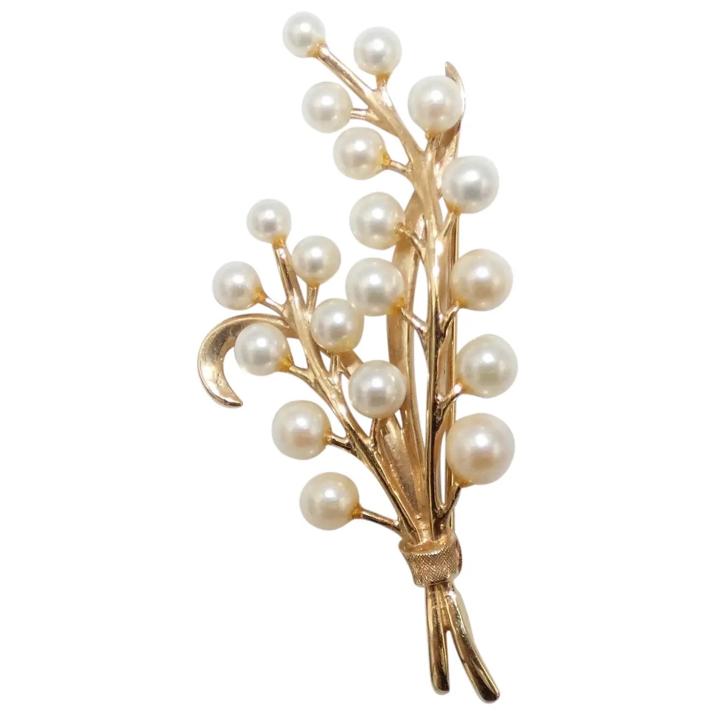 14K Gold & Pearl Brooch