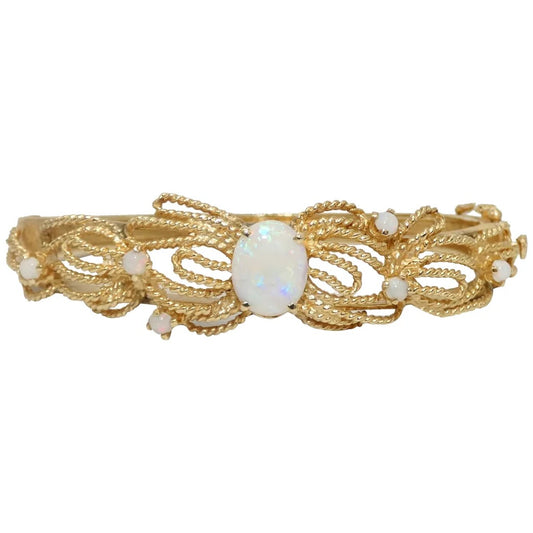 14K Gold Opal Cuff Bracelet by Crosby