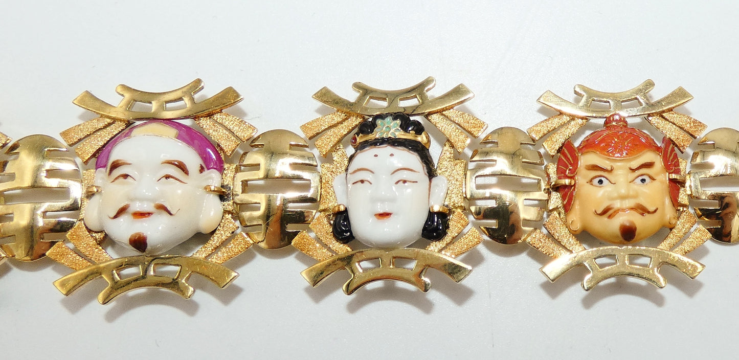 14K Gold Seven Lucky Gods Bracelet