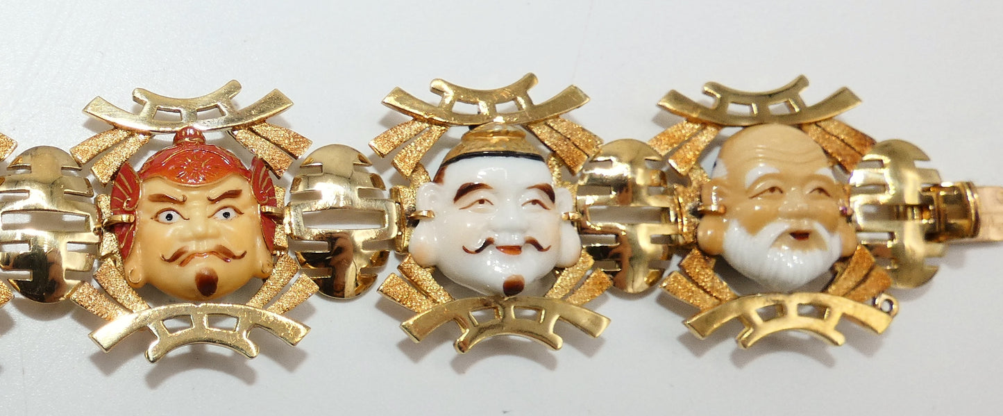 14K Gold Seven Lucky Gods Bracelet