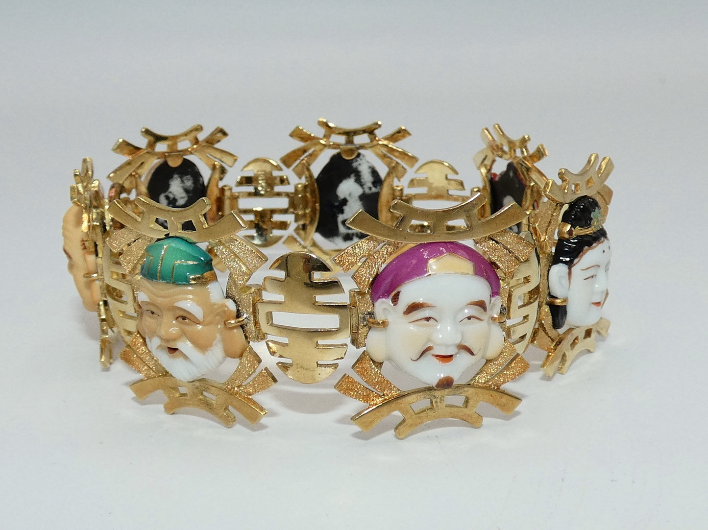 14K Gold Seven Lucky Gods Bracelet