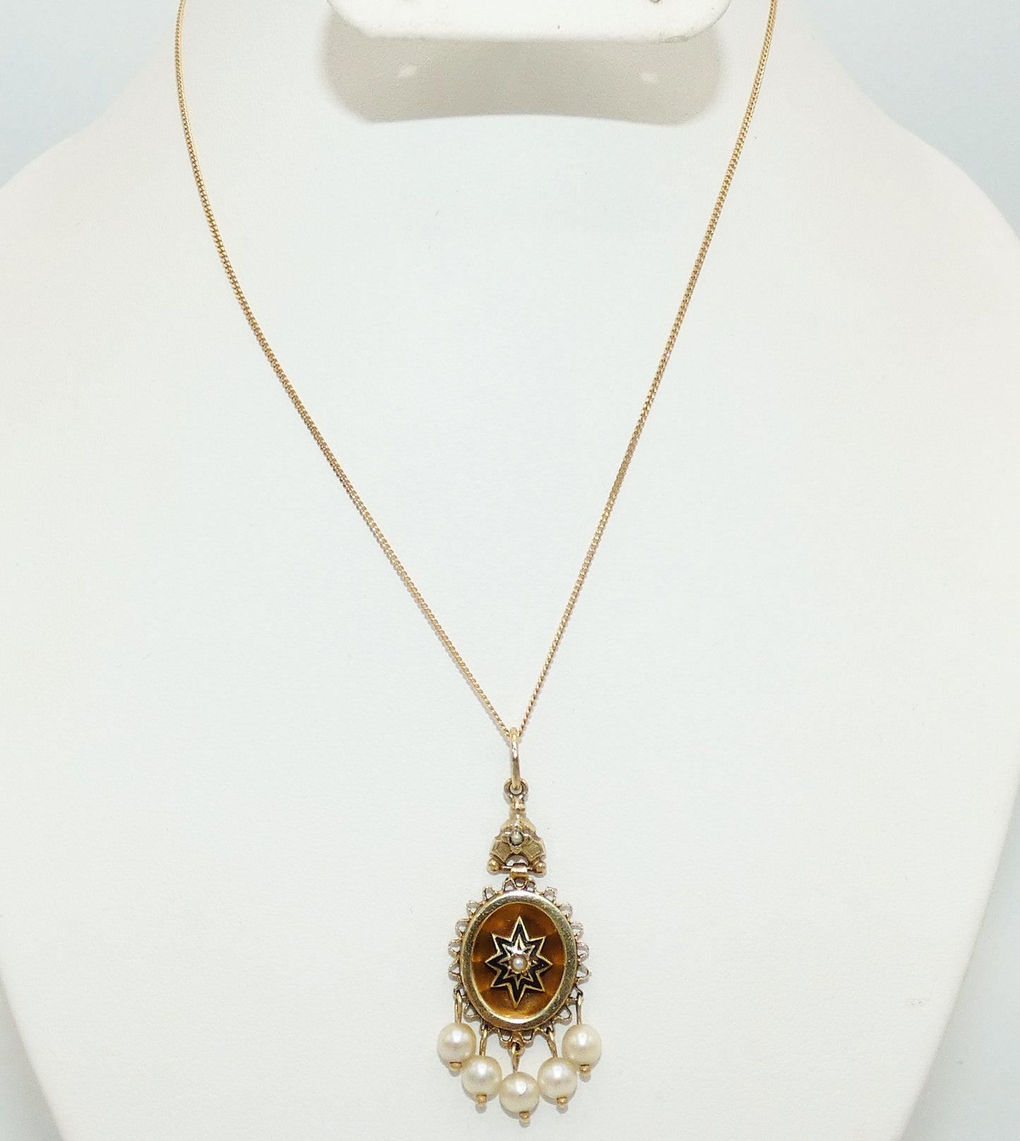 14K Gold Star Earrings with Pearls