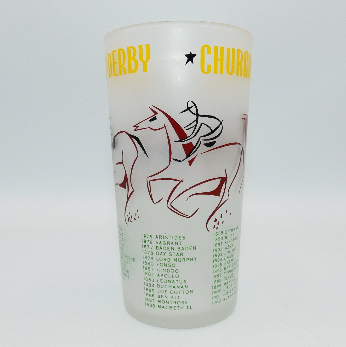 1956 Kentucky Derby Glass - 2 stars 3 tails