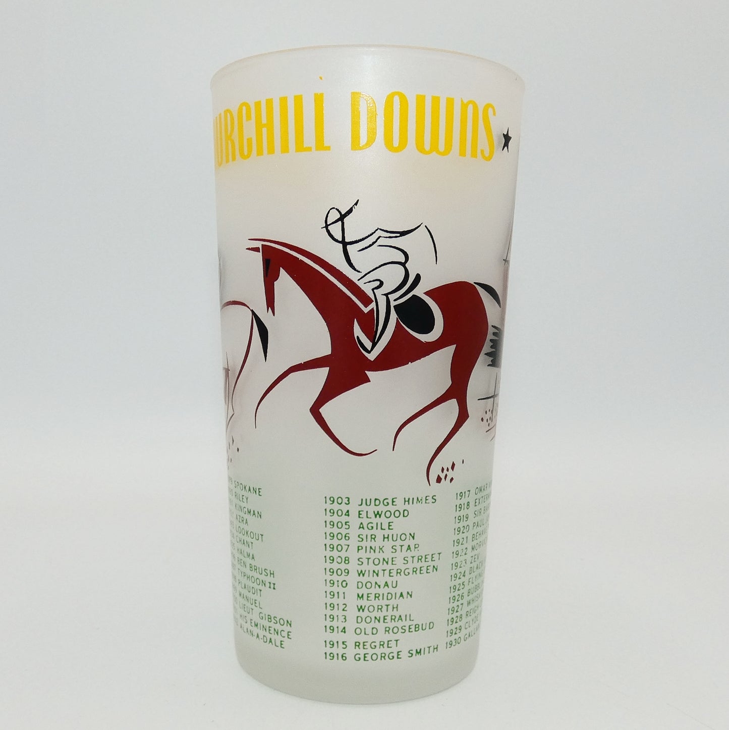 1956 Kentucky Derby Glass - 2 stars 3 tails