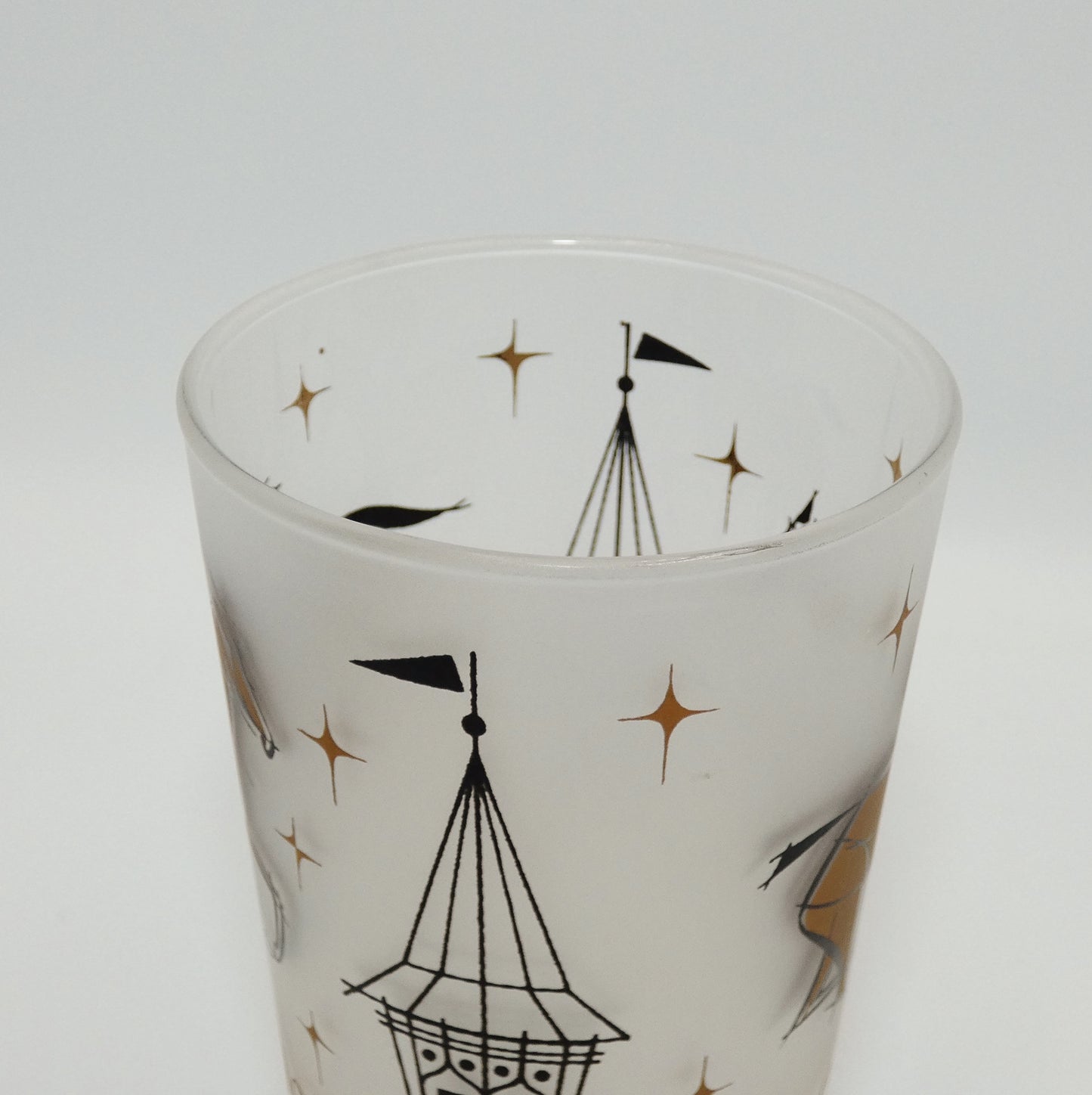 1957 Kentucky Derby Gold Frosted Glass Cup