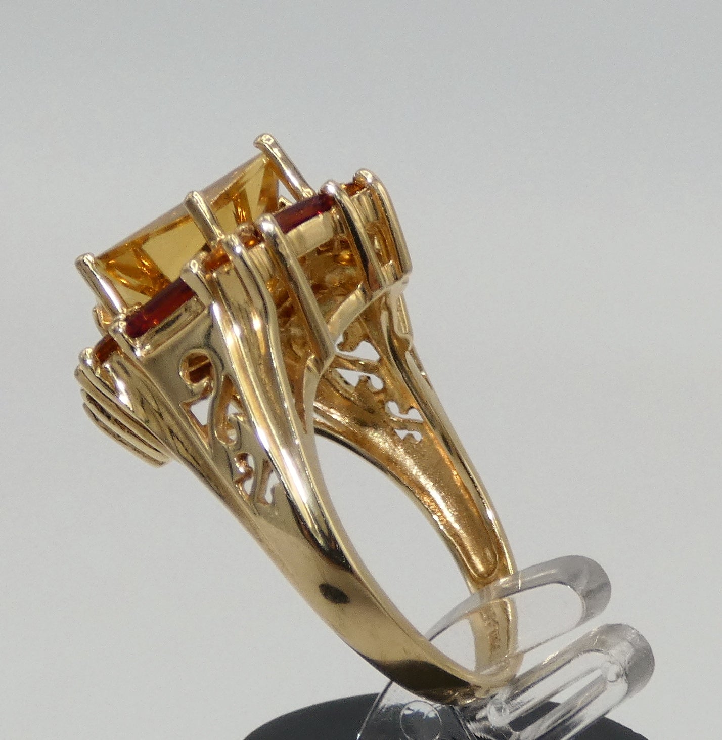 10K Gold Citrine & Tourmaline Ring