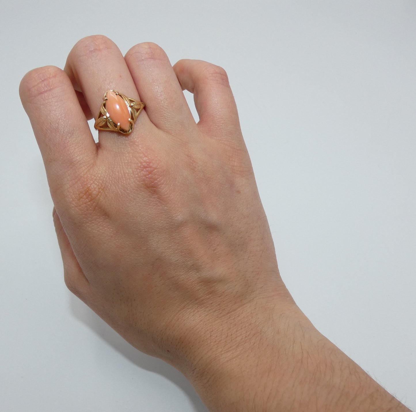 14K Gold Coral Ring