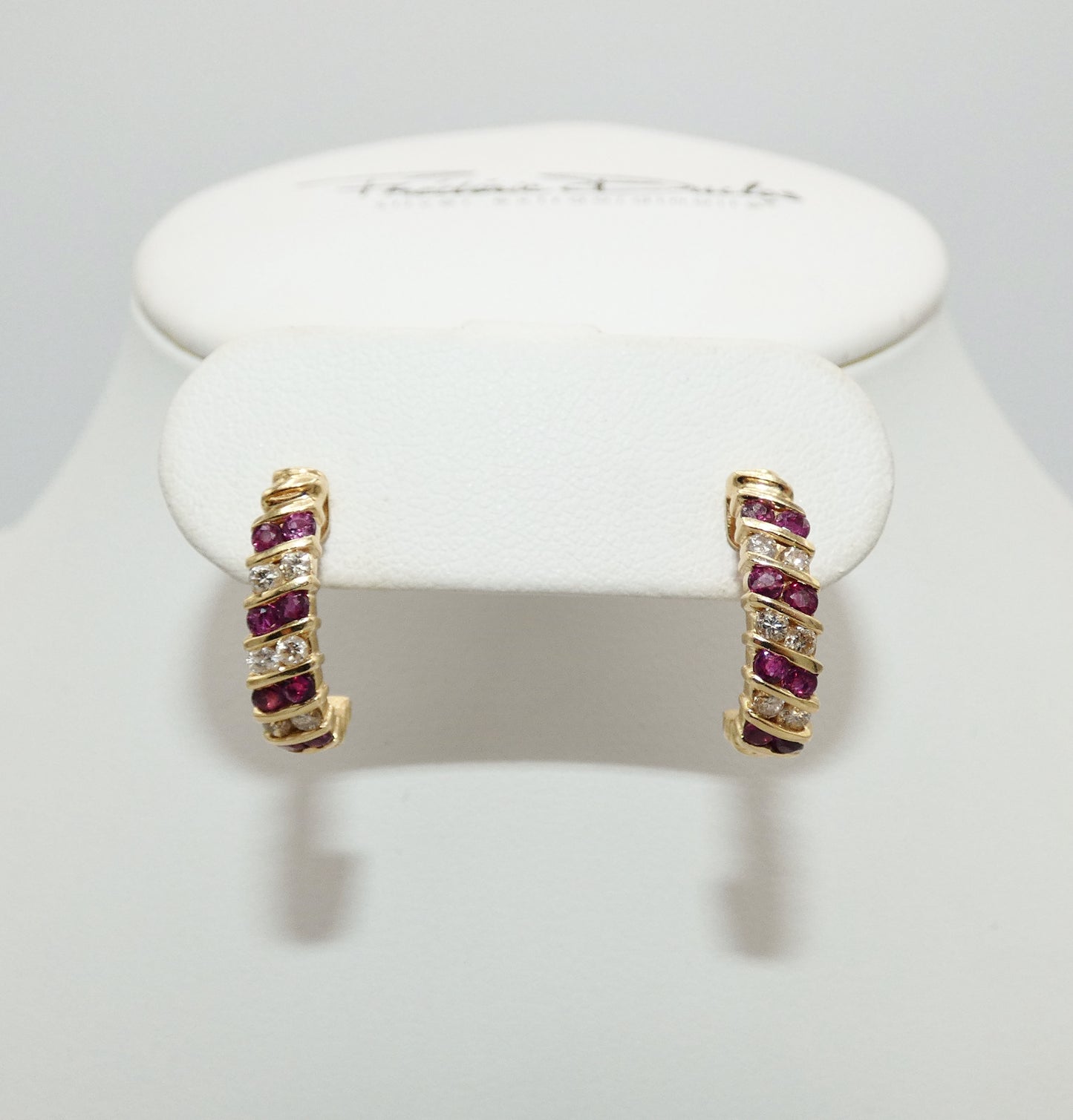 14K Gold Ruby & Diamond Earrings