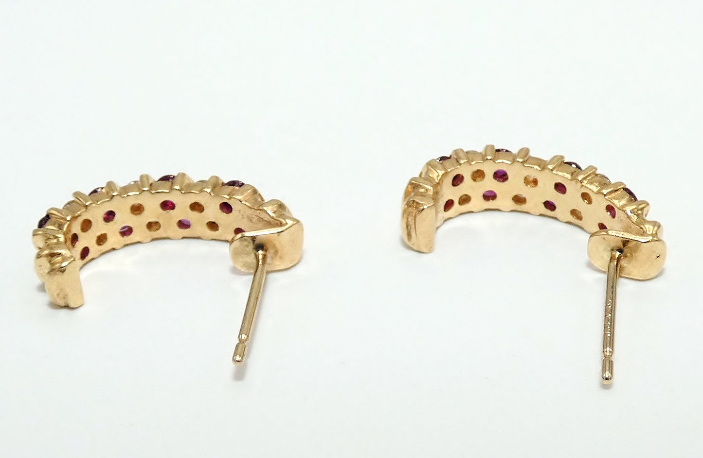 14K Gold Ruby & Diamond Earrings