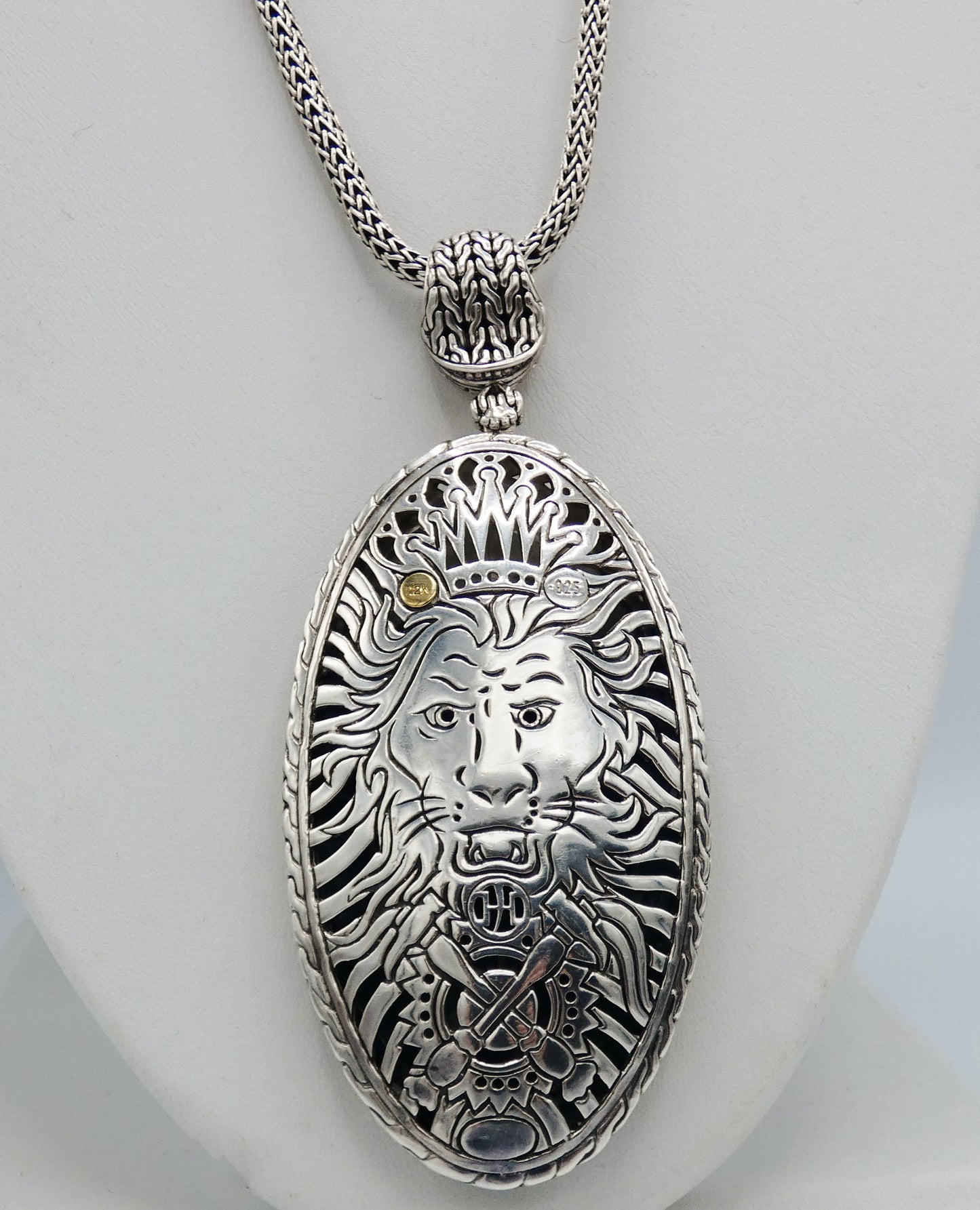 John Hardy Sterling Silver & 22k Gold Palu Hammered Pendant Necklace