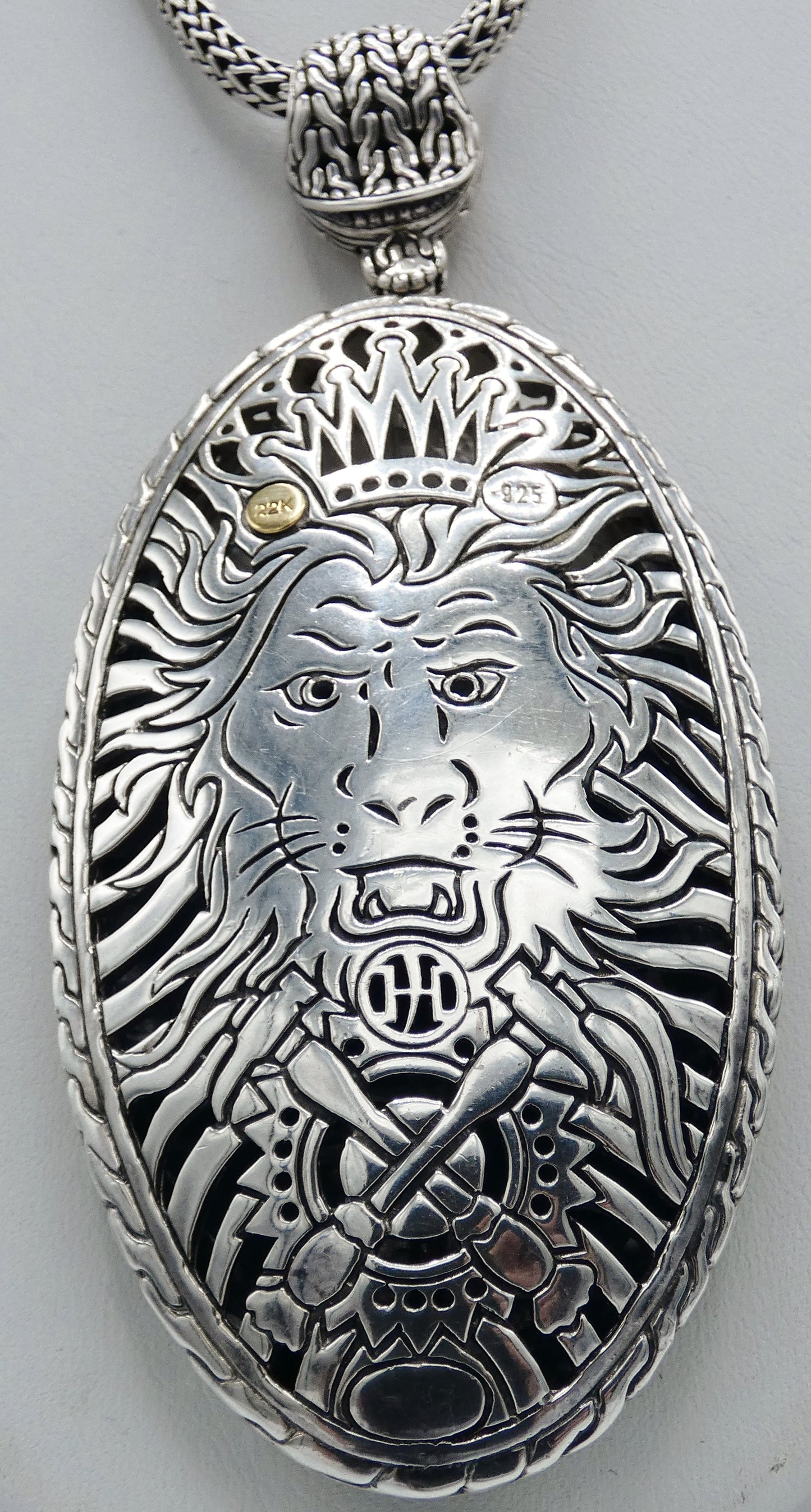 John Hardy Sterling Silver & 22k Gold Palu Hammered Pendant Necklace