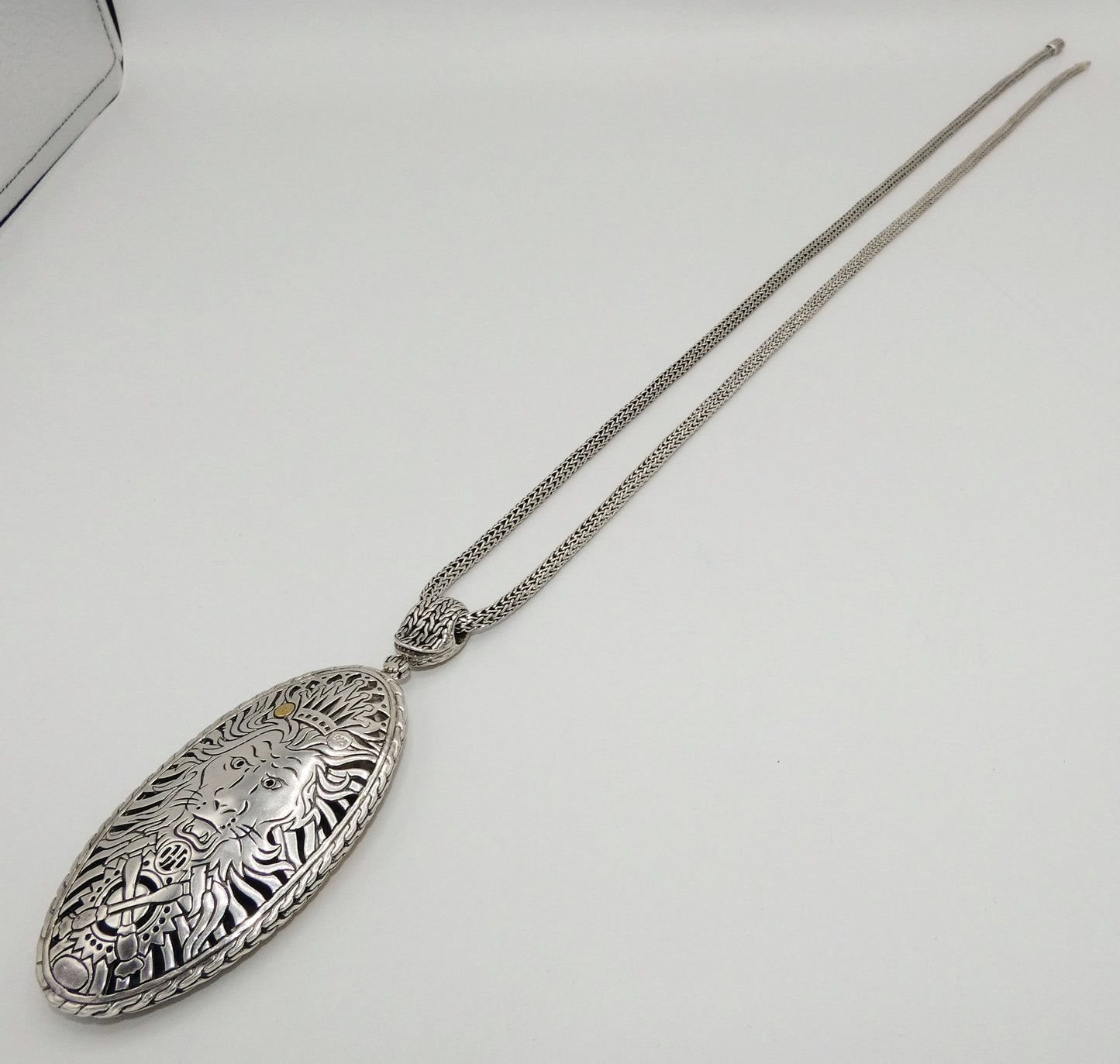 John Hardy Sterling Silver & 22k Gold Palu Hammered Pendant Necklace