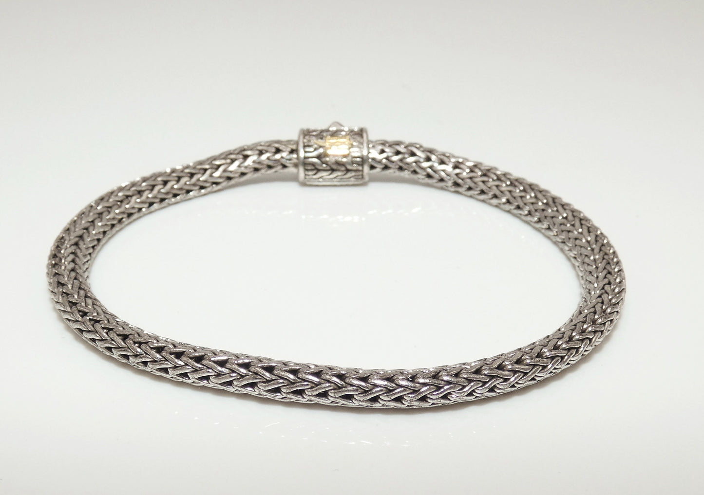 John Hardy Sterling Silver Reversible Bracelet with Pave Diamonds