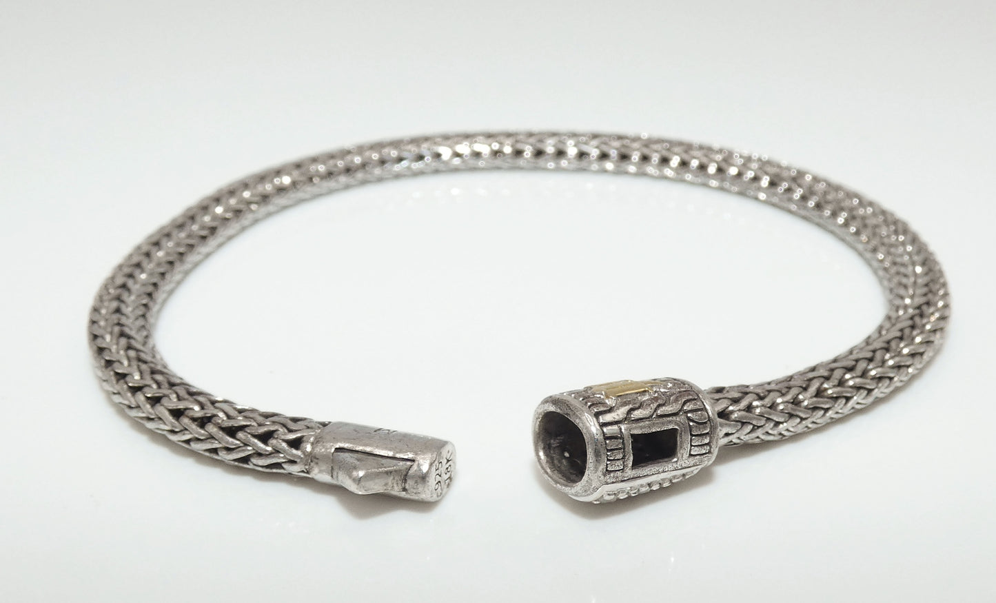 John Hardy Sterling Silver Reversible Bracelet with Pave Diamonds