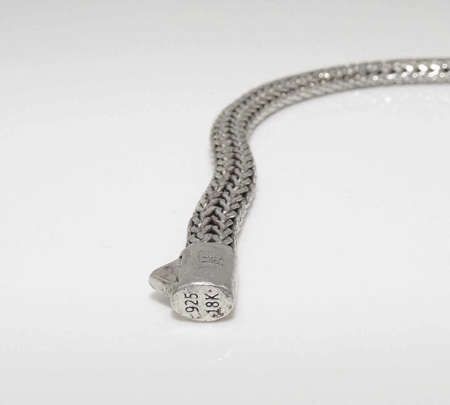 John Hardy Sterling Silver Reversible Bracelet with Pave Diamonds