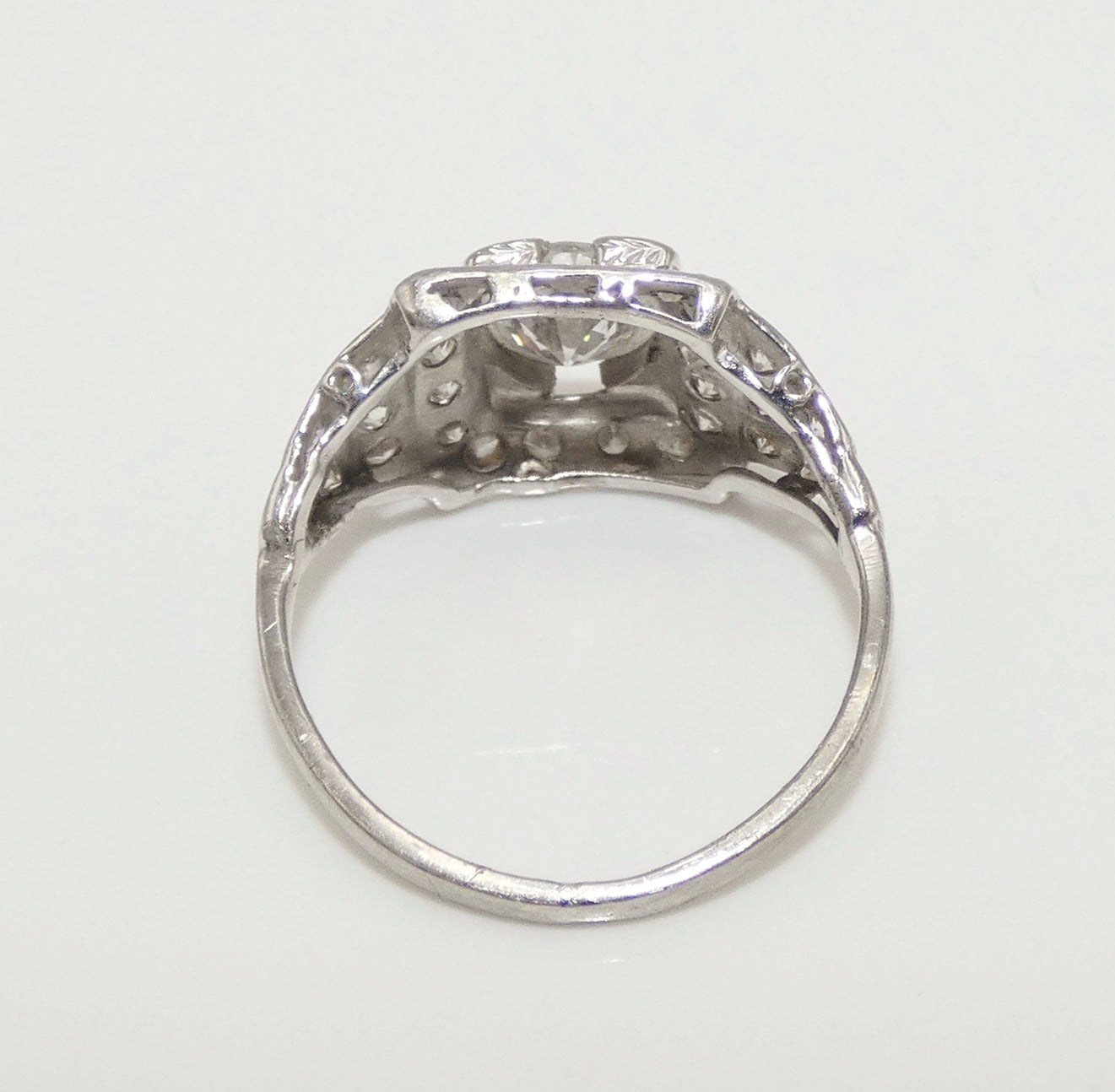 Art Deco 14K White Gold Diamond Ring
