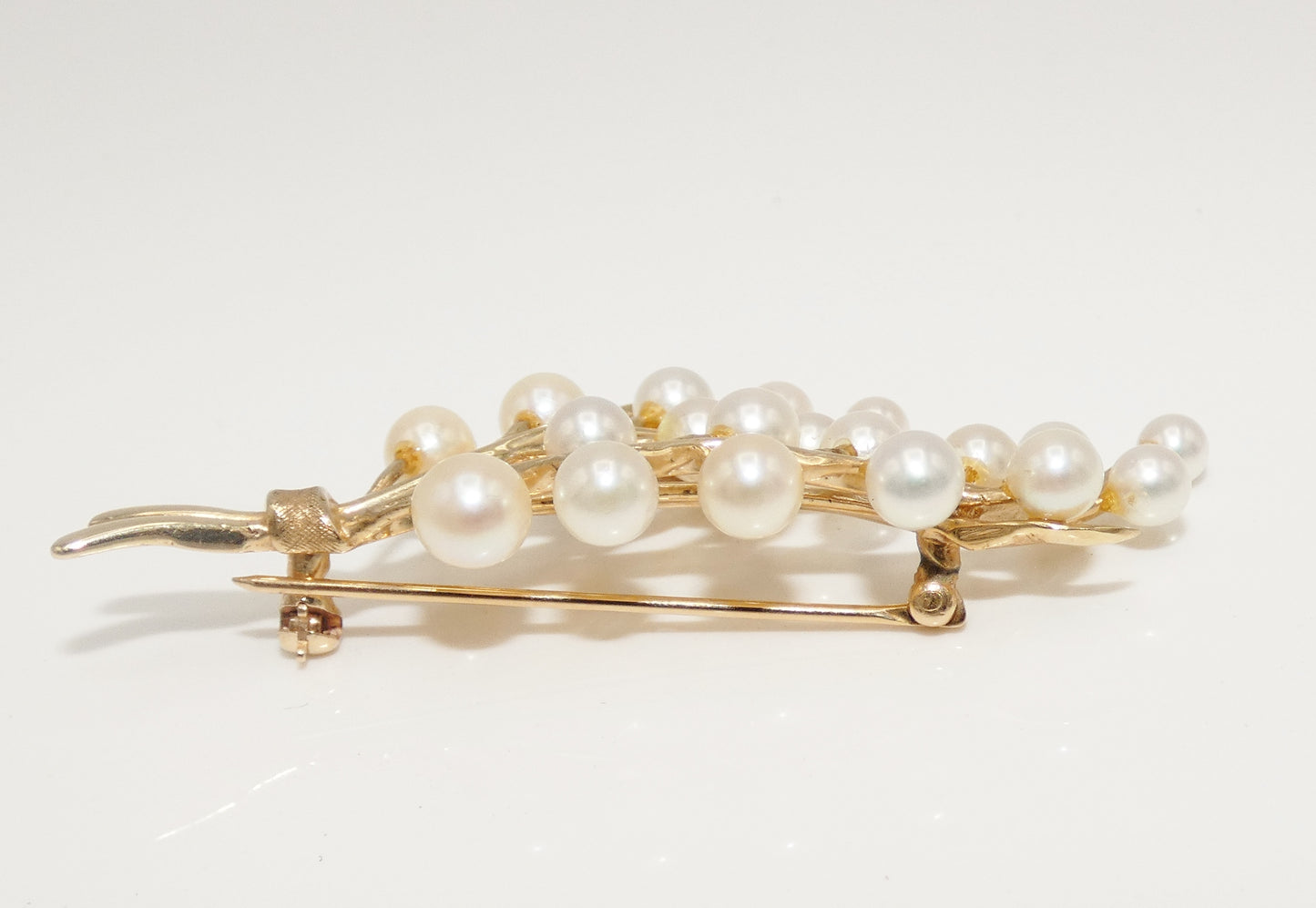 14K Gold & Pearl Brooch