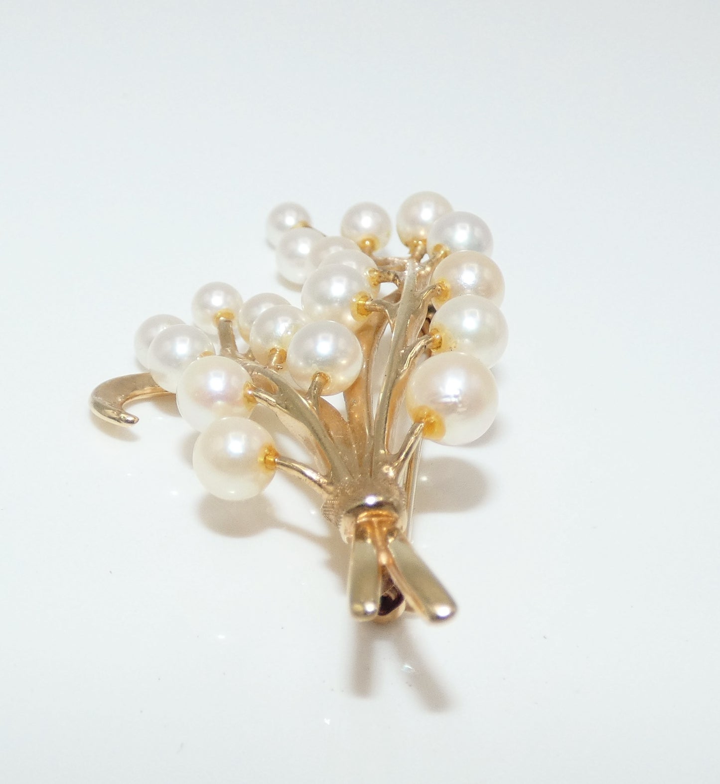 14K Gold & Pearl Brooch