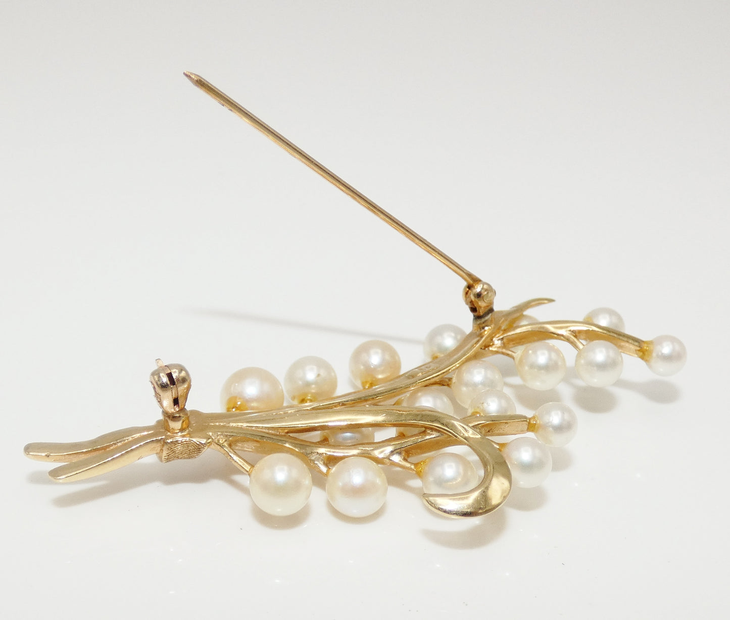 14K Gold & Pearl Brooch