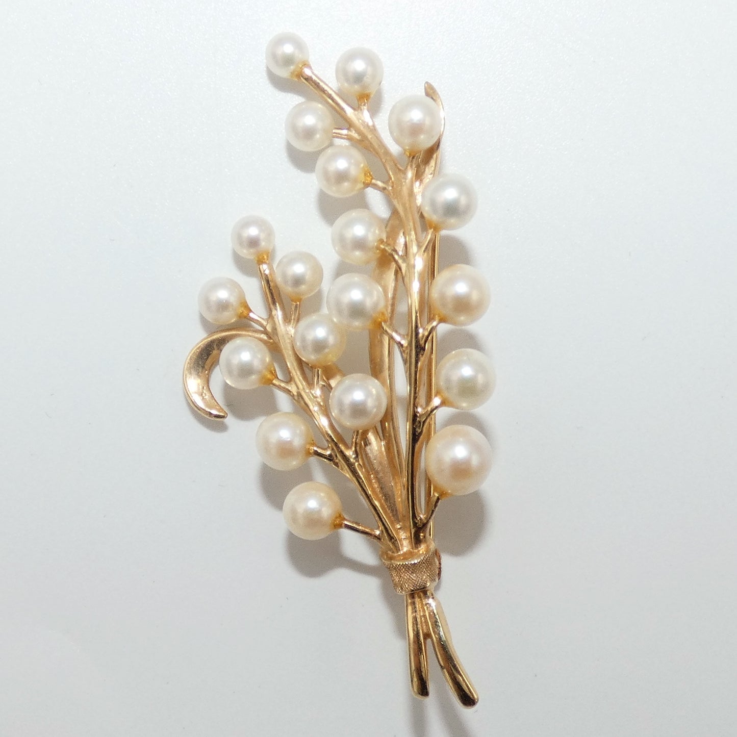 14K Gold & Pearl Brooch