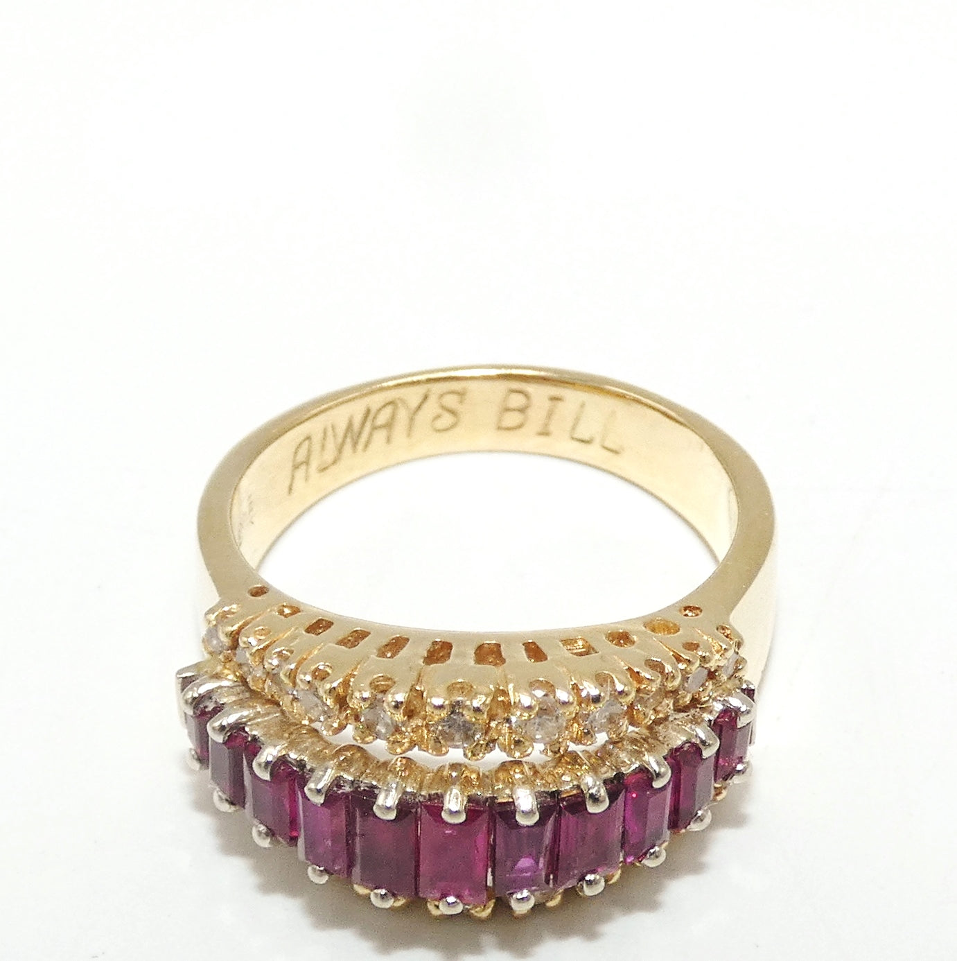 14K Gold Ruby & Diamond Ring