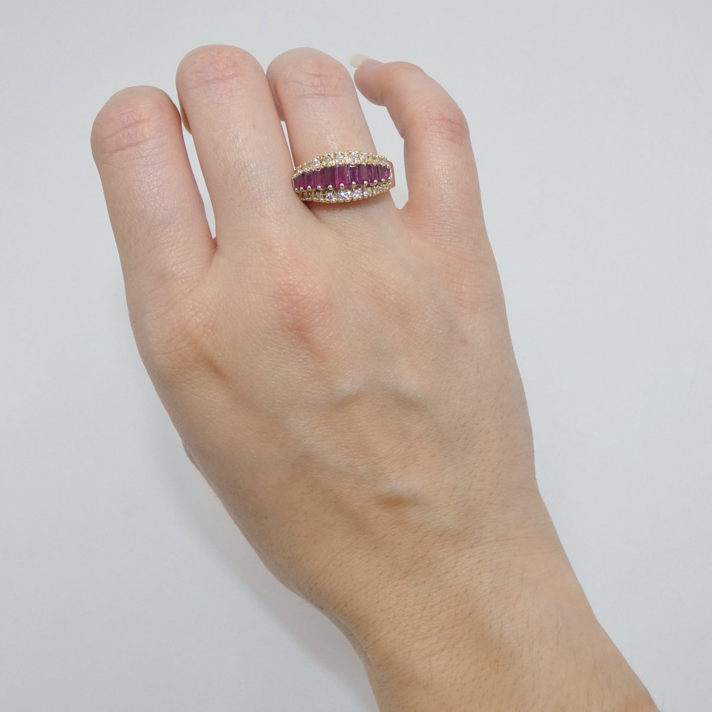 14K Gold Ruby & Diamond Ring