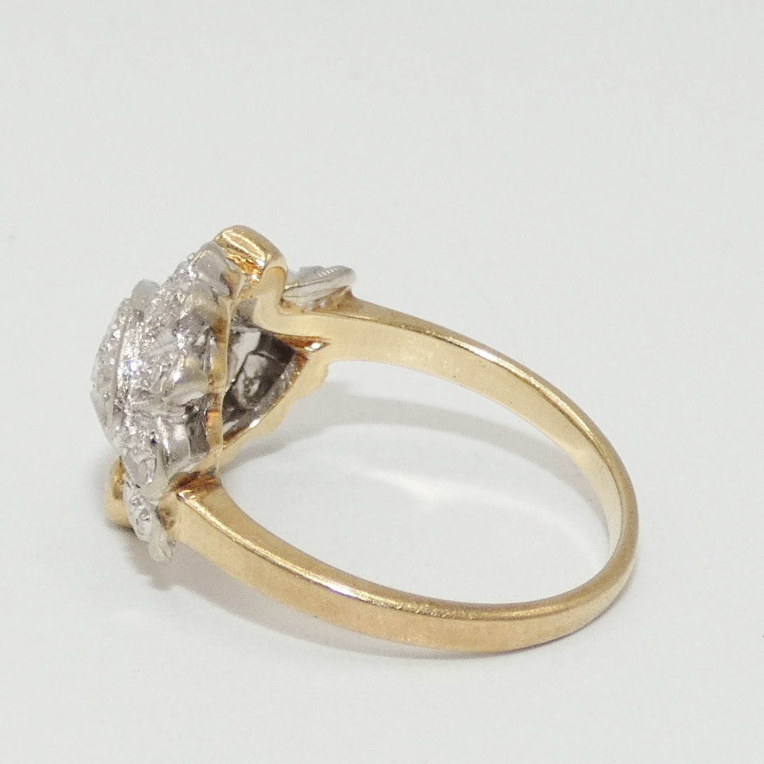 14K White & Yellow Gold Diamond Ring
