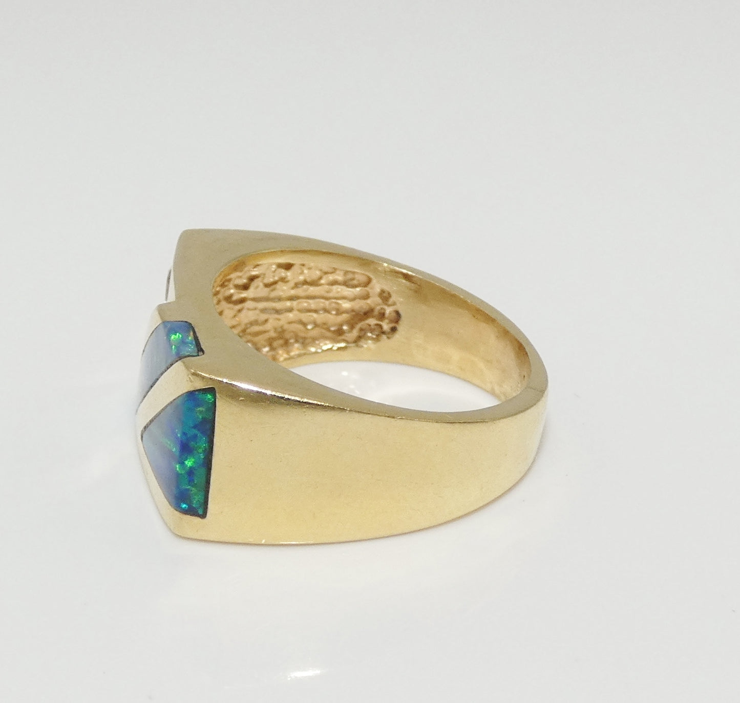 14K Gold Black Opal & Diamond Ring