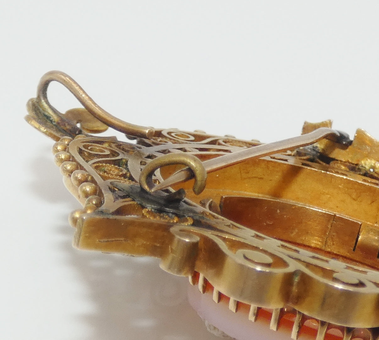 Victorian Cameo Gold Filled in Lilac Brooch Pendant