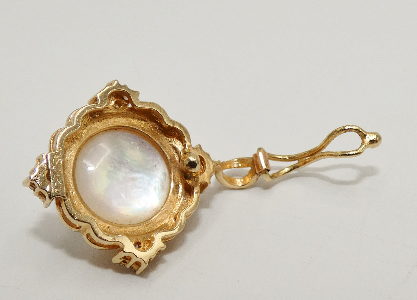 14K Gold Cultured Pearl & Diamond Enhancer