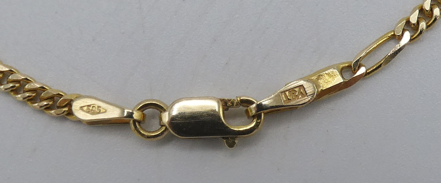 Figaro 14K Gold Ankle Bracelet