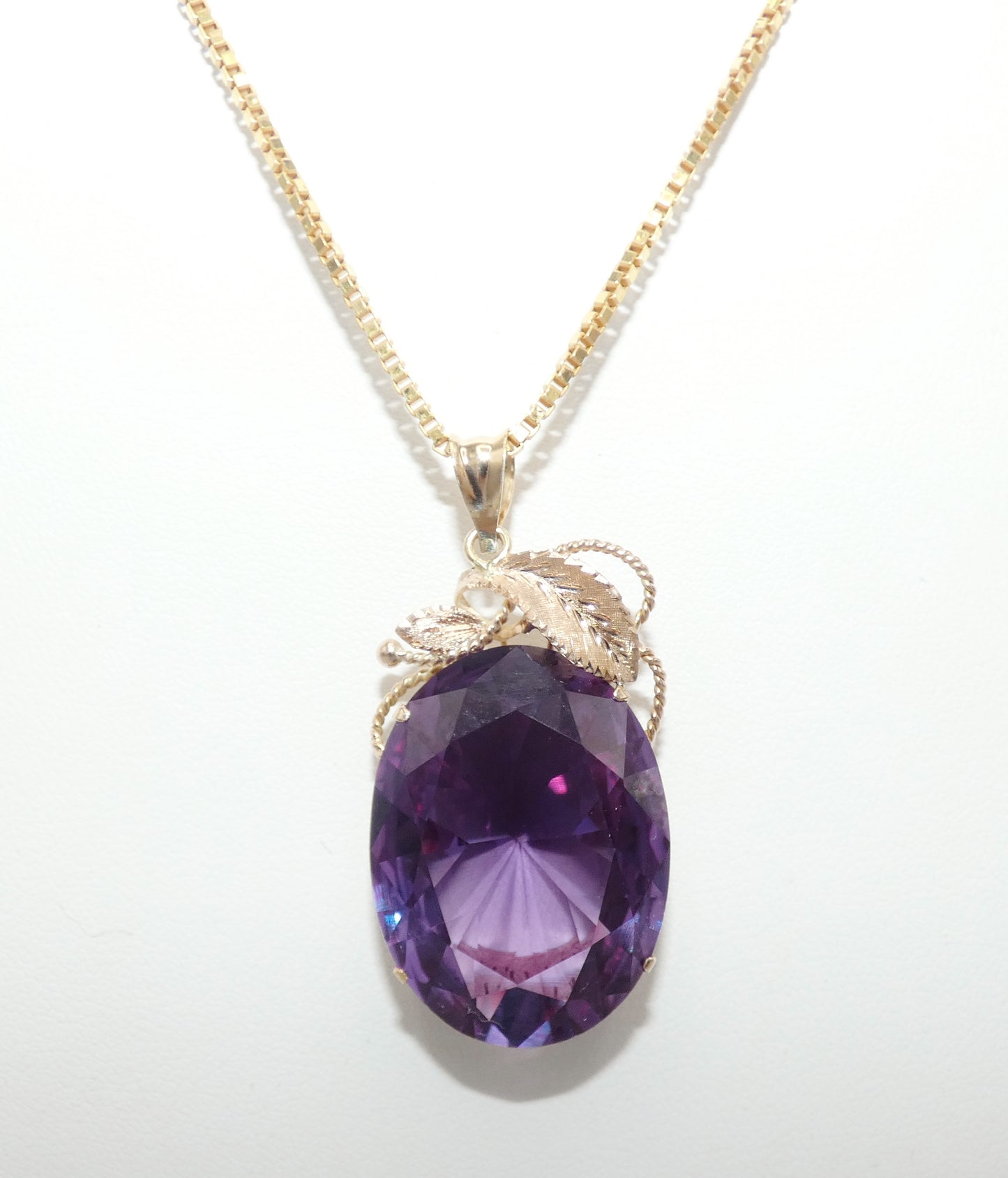 14K Gold Amethyst Pendant Necklace