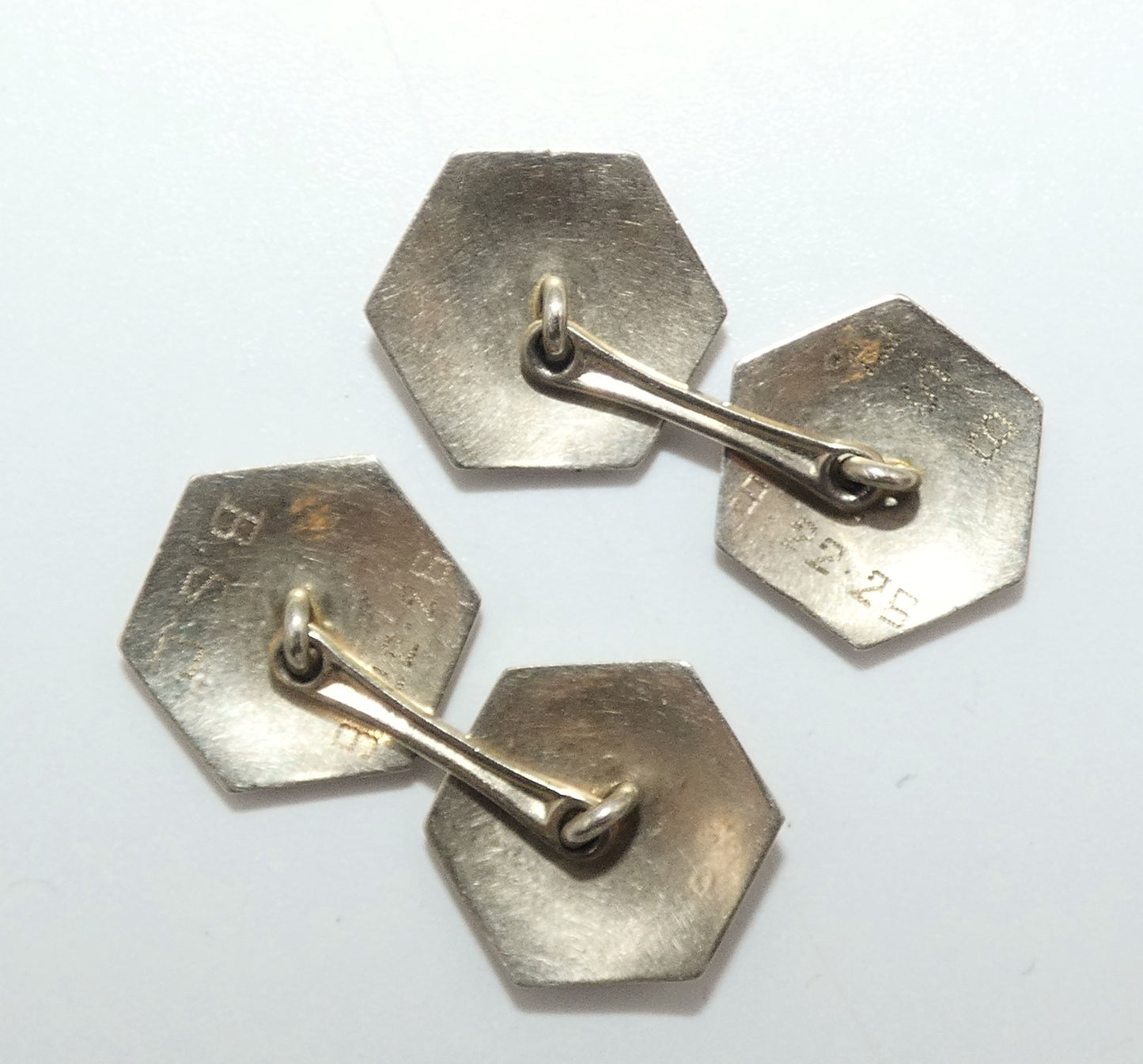 Art Deco 14K White Gold Diamond Cuff Links