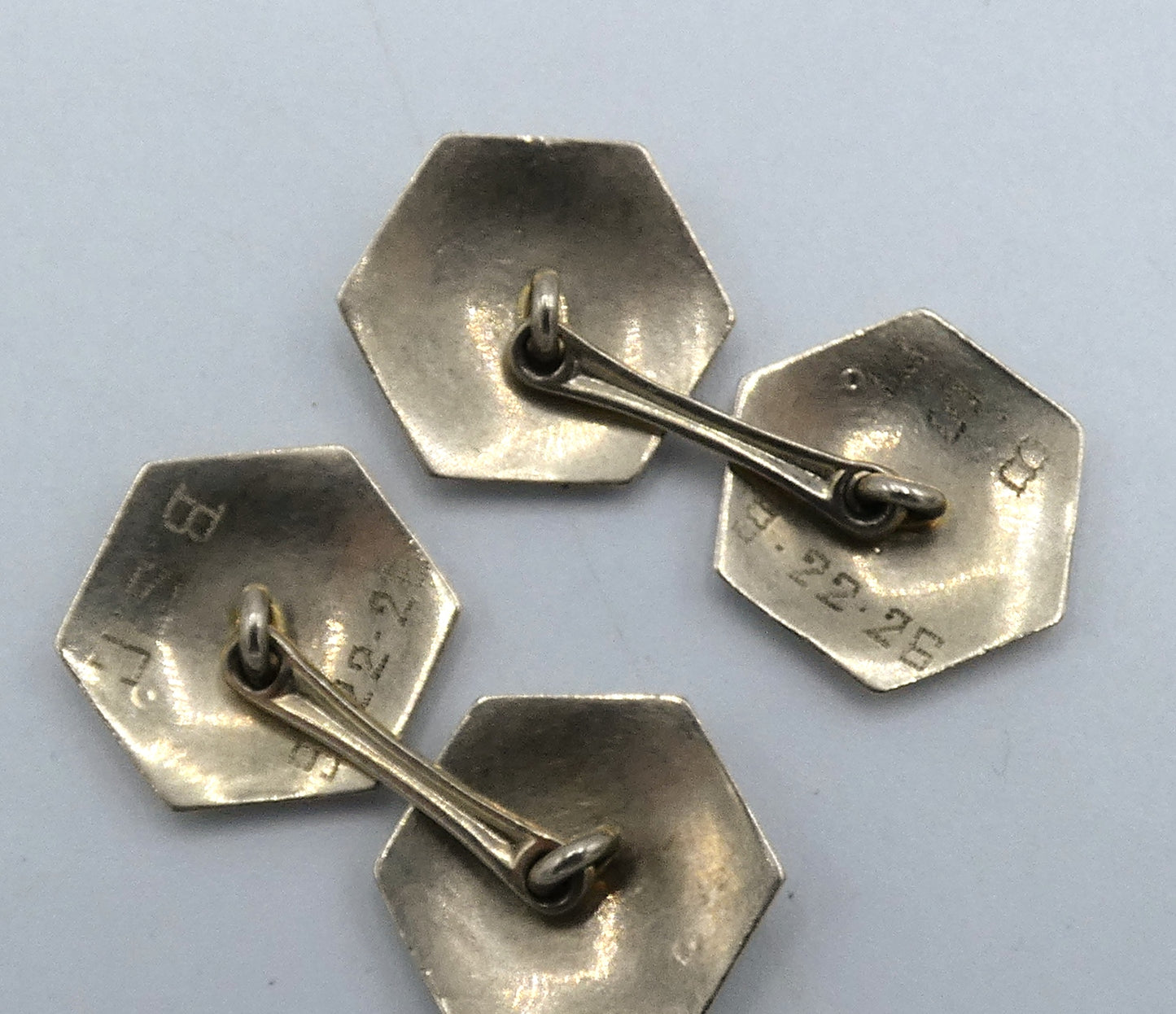Art Deco 14K White Gold Diamond Cuff Links