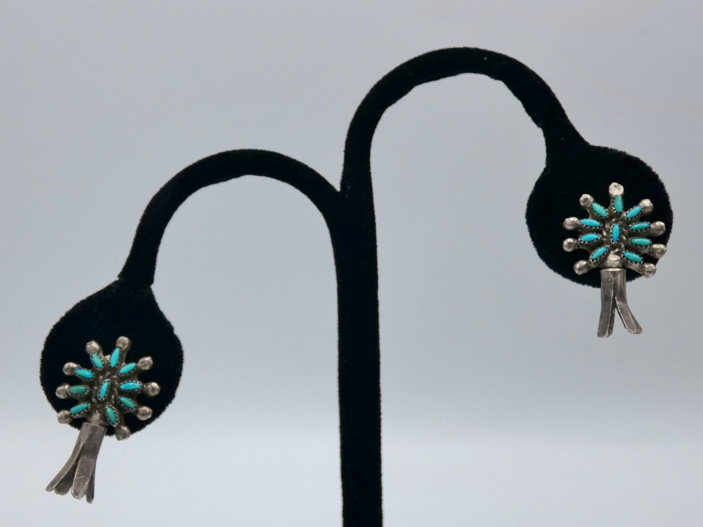 Zuni Needlepoint Squashblossom Necklace and Earrings