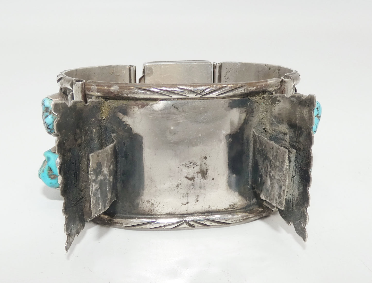 Sterling Turquoise & Coral Watch Band