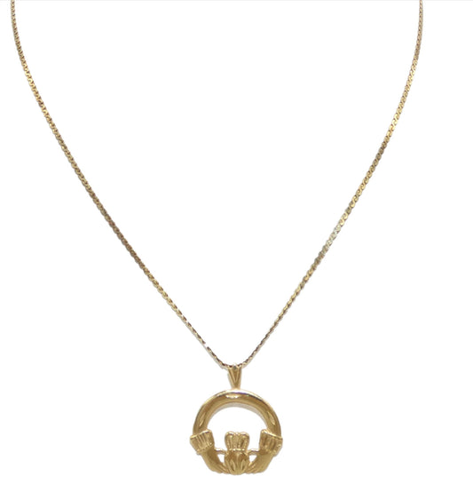 14K Gold Claddagh Necklace