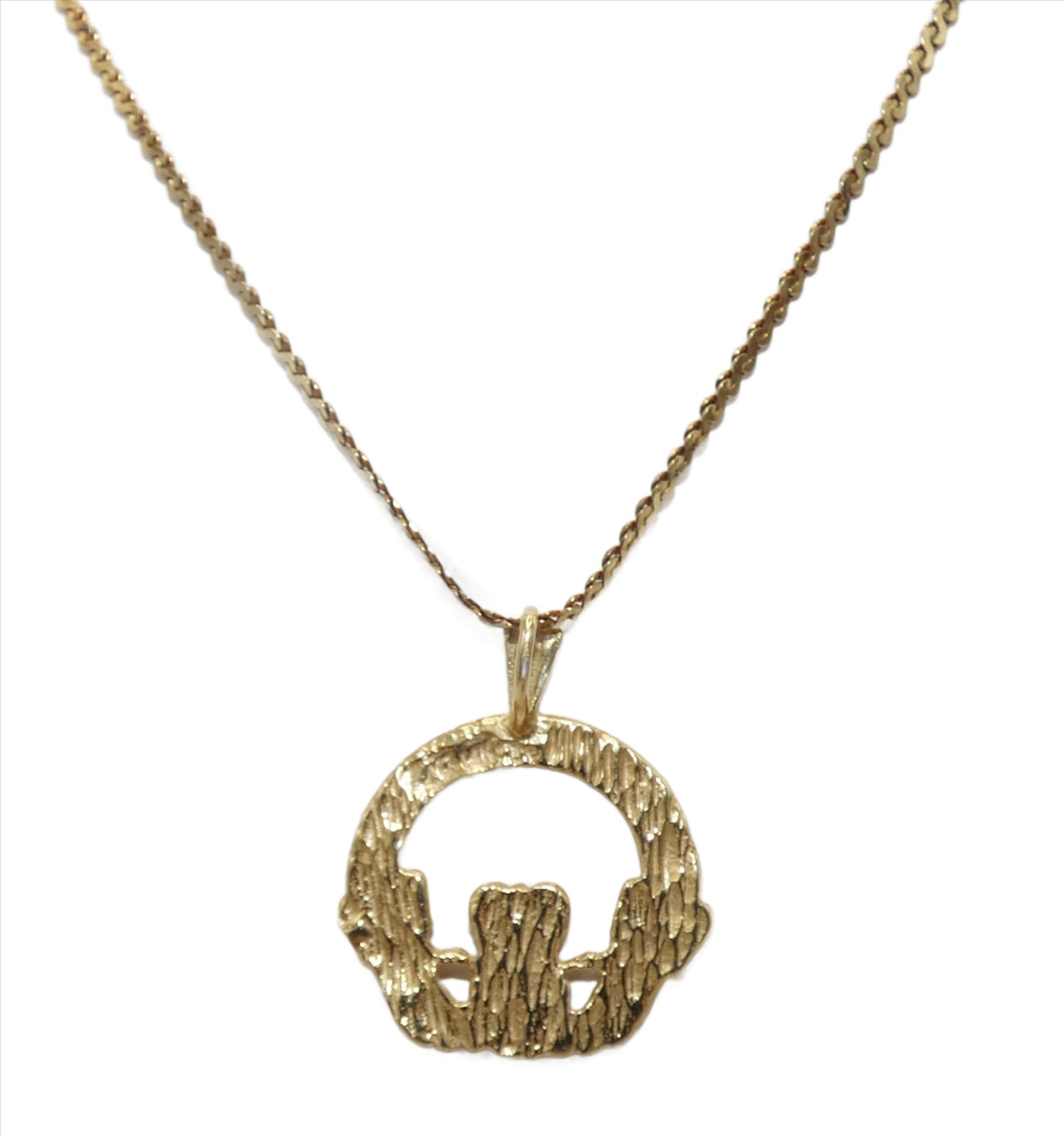 14K Gold Claddagh Necklace