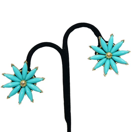 Trifari Flower Clip-On Earrings