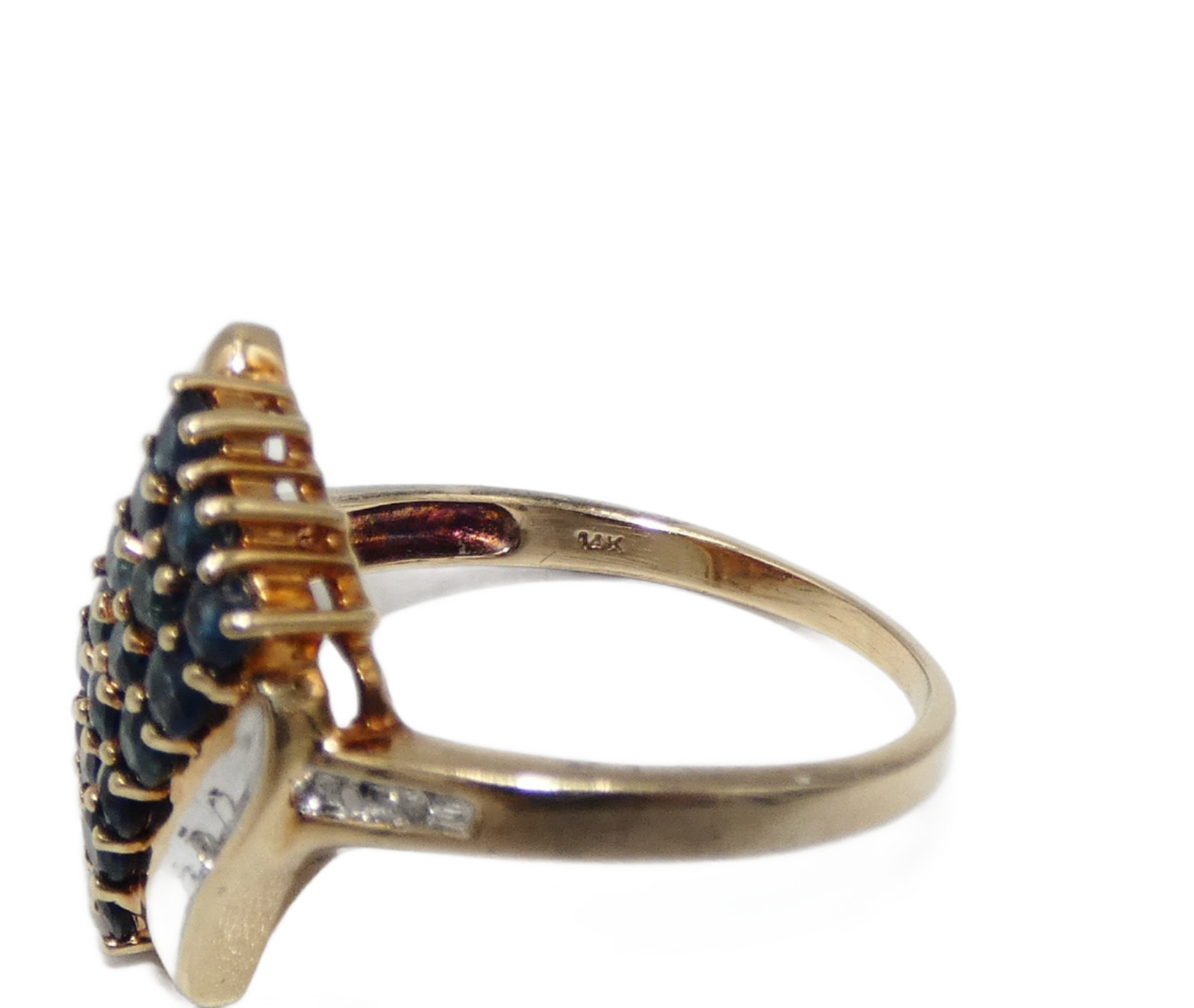 14K Gold Ring with Sapphires & Diamonds