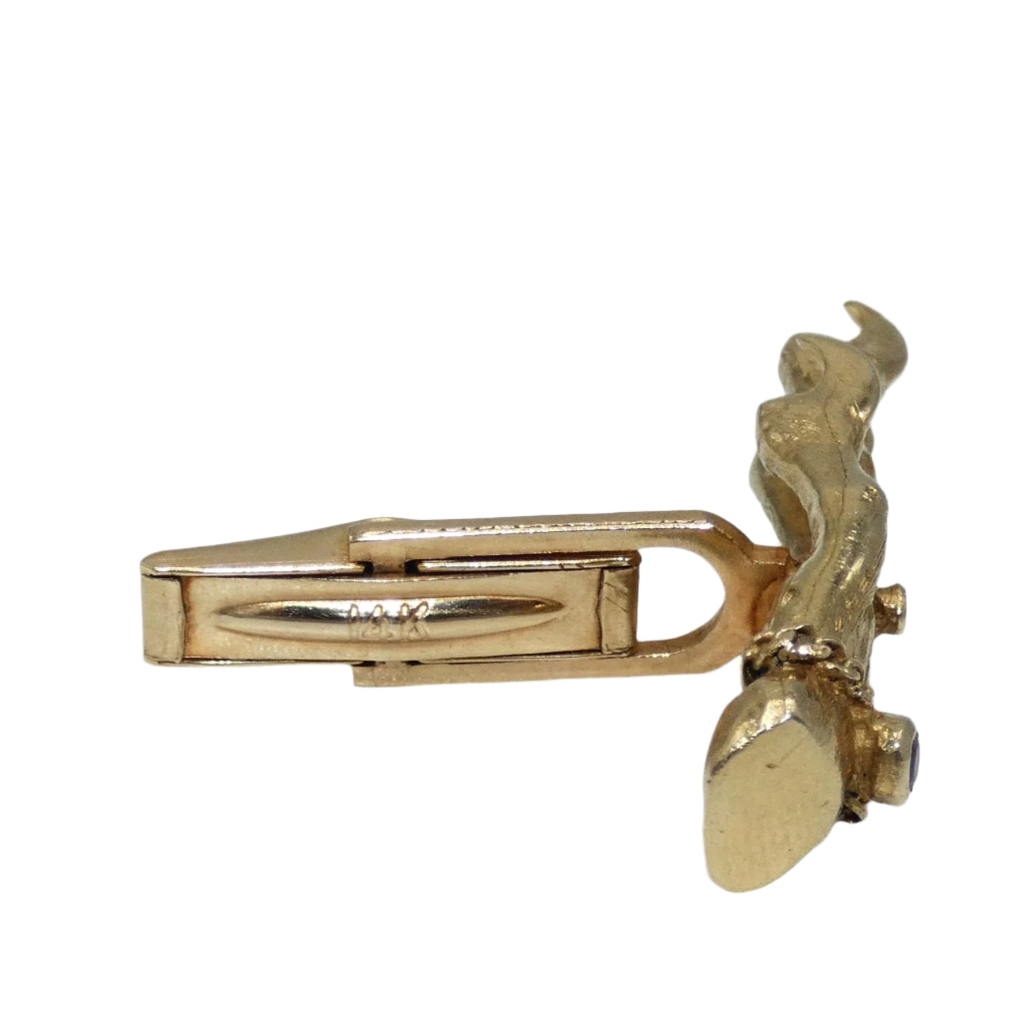 Alien Hands 14K Gold Custom Hand Cufflinks with Ruby & Diamond