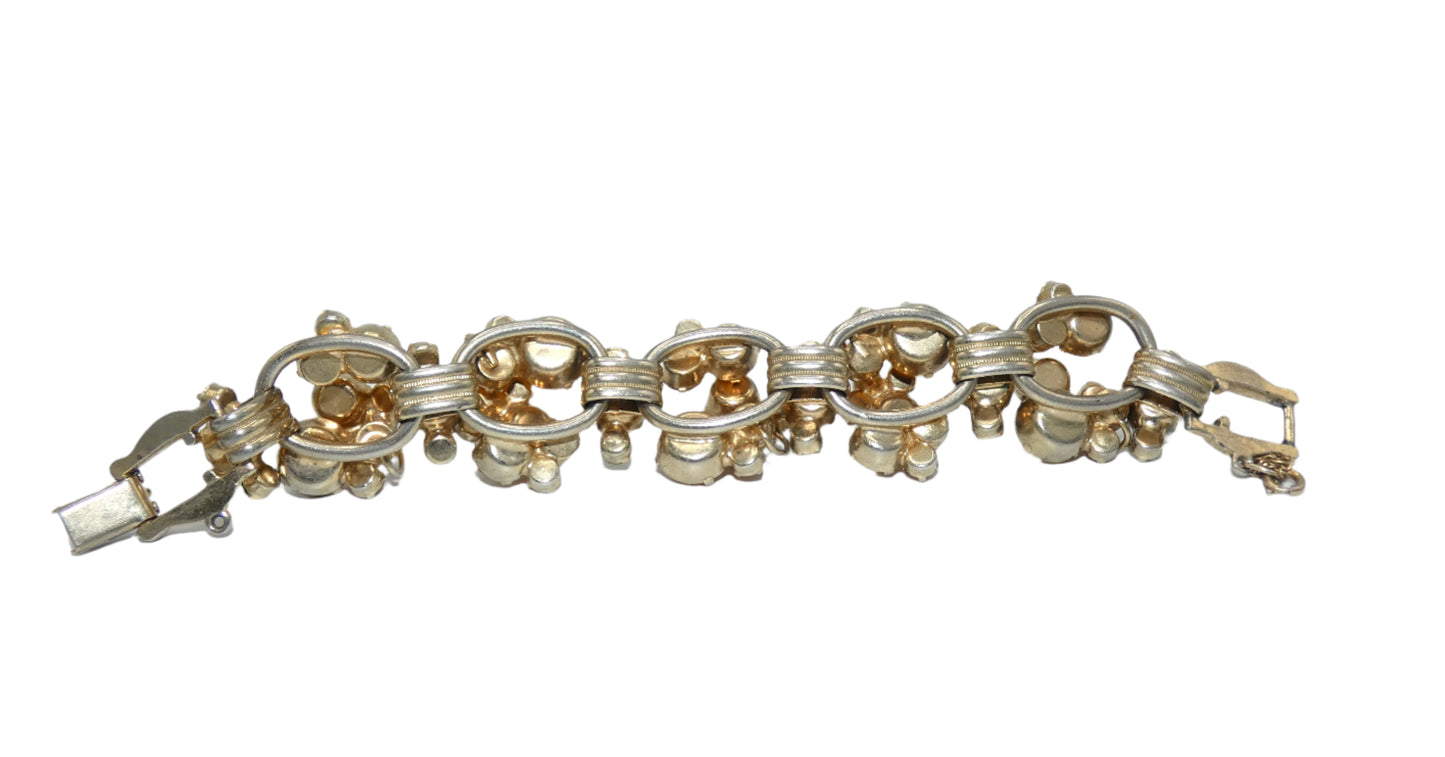 Juliana Yellow & Gold Rhinestone Cluster Bracelet