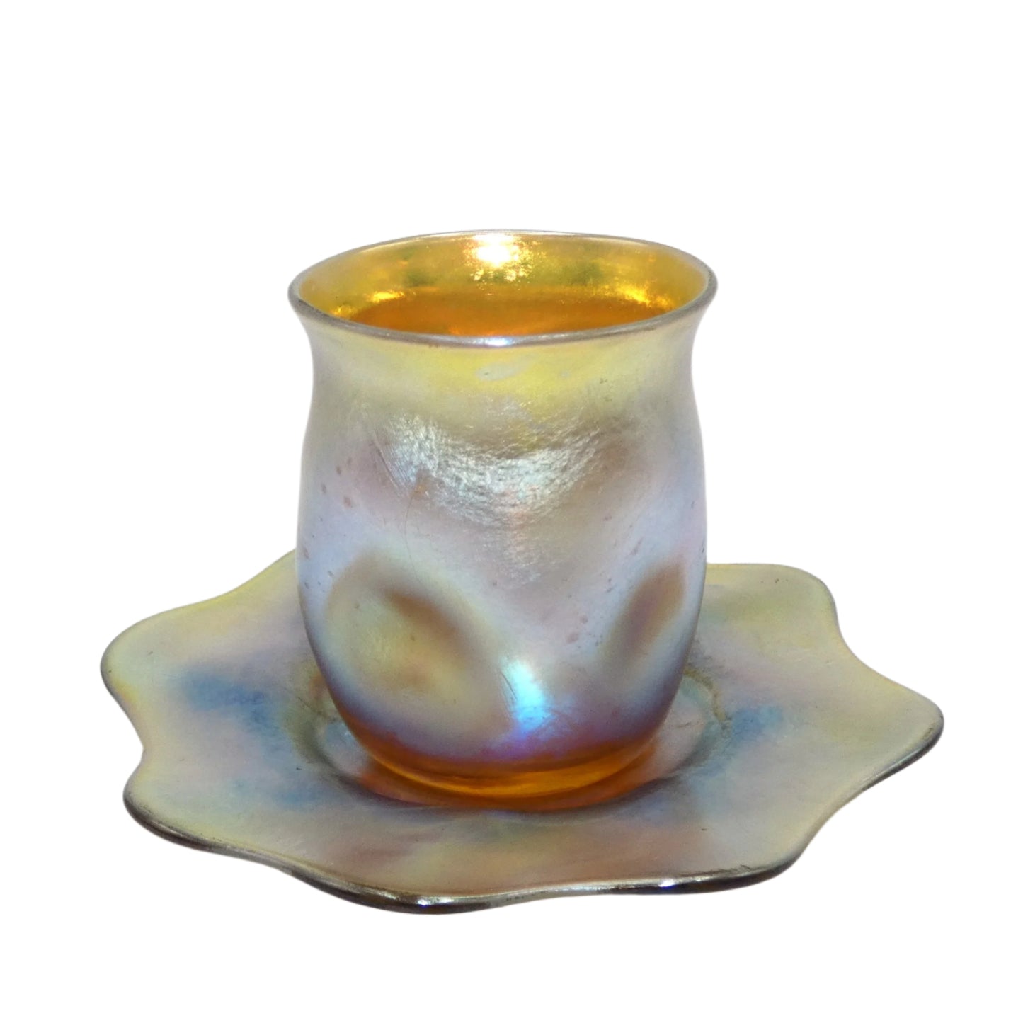 Tiffany Favrile Toothpick Holder & Underplate