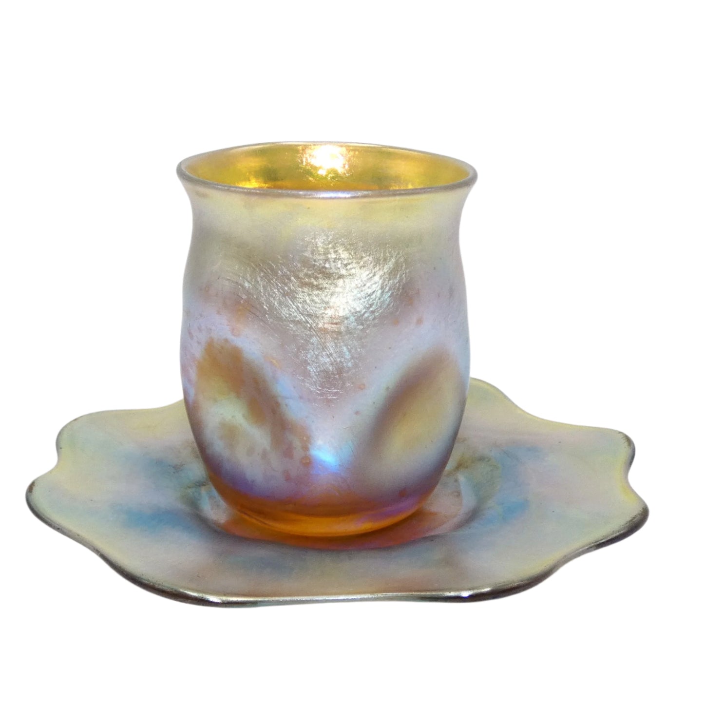 Tiffany Favrile Toothpick Holder & Underplate