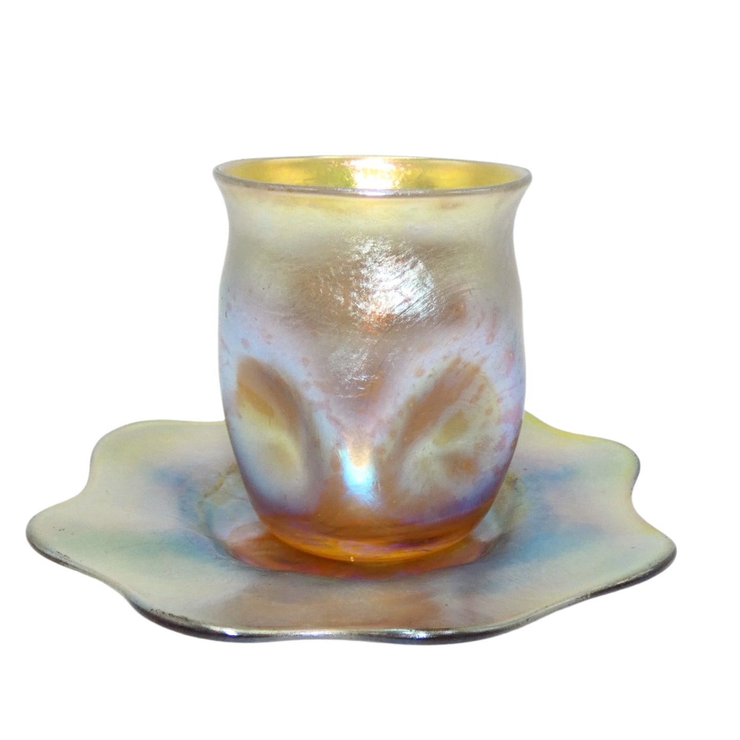 Tiffany Favrile Toothpick Holder & Underplate