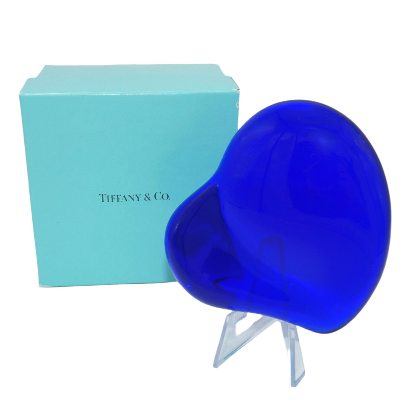 Tiffany Elsa Peretti Blue Heart Paperweight