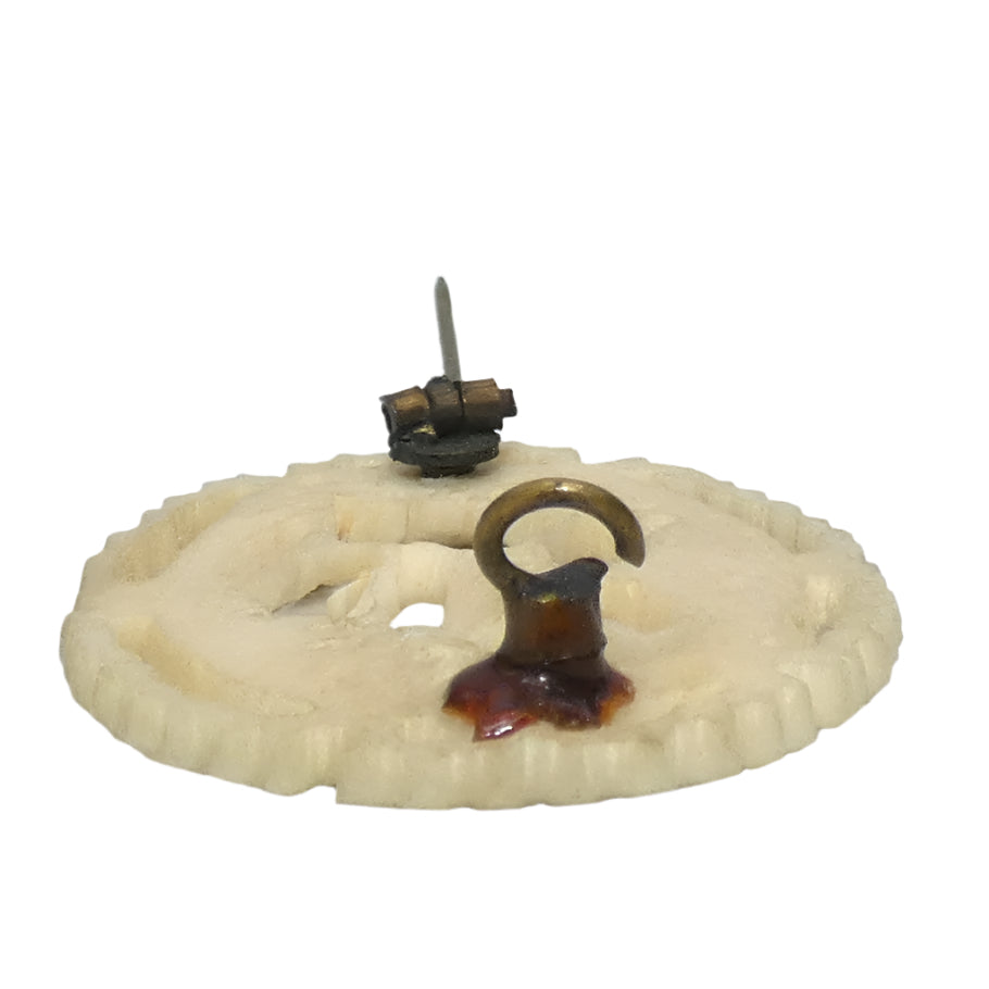 Celluloid Outdoor Buck Deer Woodland Scene Pin